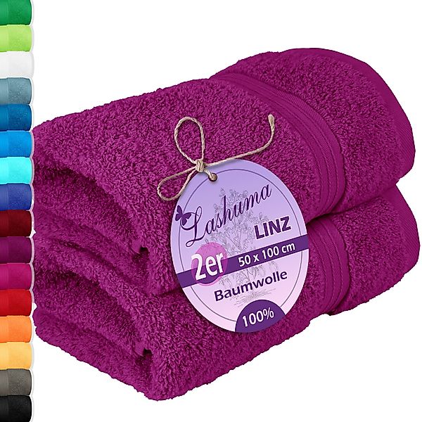 Lashuma Handtücher Linz, Frottee (2-St), Lila günstig online kaufen