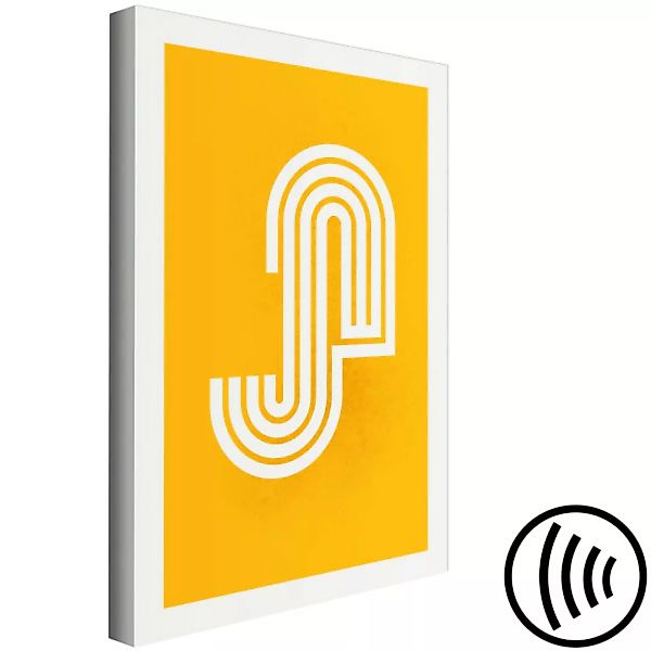 Wandbild Grafikportal – ein minimalistisches, modisches Muster auf orangem günstig online kaufen