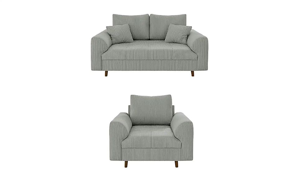 S-STYLE Polstergarnitur 2+1  Maya ¦ grau ¦ Maße (cm): B: 150 H: 81 Polsterm günstig online kaufen