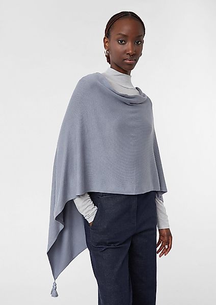 comma Poncho Indoor-Poncho Feinstrick-Poncho mit Quasten günstig online kaufen