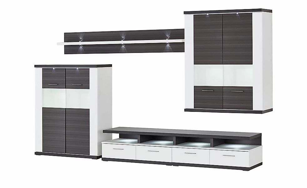 uno Wohnwand  Titan ¦ grau ¦ Maße (cm): B: 363 H: 207 T: 50.0 Kommoden & Si günstig online kaufen