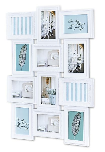 Levandeo® Bilderrahmen Collage, Bilderrahmen weiß 12 günstig online kaufen