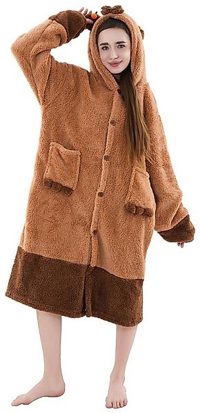 Corimori Plüschjacke Flauschiger Oversize Kuschel Deckenmantel + Kapuze pas günstig online kaufen