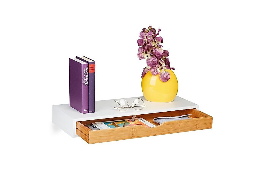 relaxdays Wandregal mit Schublade günstig online kaufen