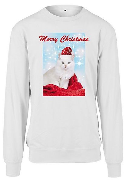 MisterTee Sweater MisterTee Damen Ladies Merry Christmas Cat Crewneck (1-tl günstig online kaufen