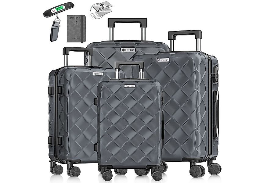 KESSER Kofferset, 4-teilig ABS Hartschalenkoffer mit Zahlenschloss, Waage & günstig online kaufen