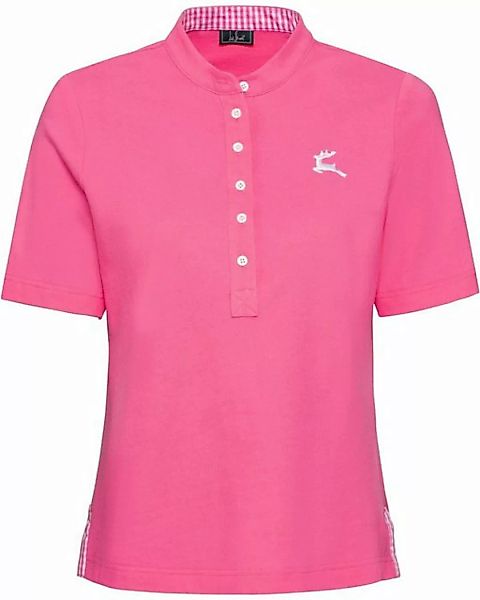 Luis Steindl T-Shirt Piqué-Shirt mit Vichykaro-Details günstig online kaufen