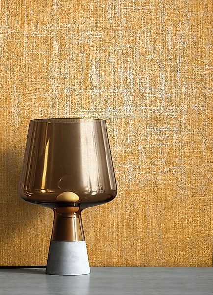 Newroom Vliestapete, Gelb Tapete Uni Leicht Glänzend - Unitapete Orange Gol günstig online kaufen