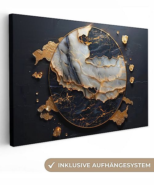 OneMillionCanvasses® Leinwandbild Kunst - Gold - Schwarz - Modern - Abstrak günstig online kaufen
