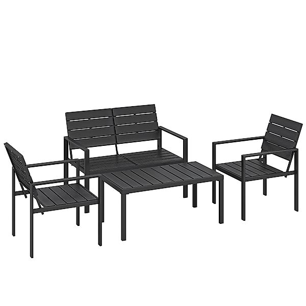 Outsunny Gartenmöbel Set Sitzgruppe für 4 Personen Gartenlounge mit 2er Sof günstig online kaufen