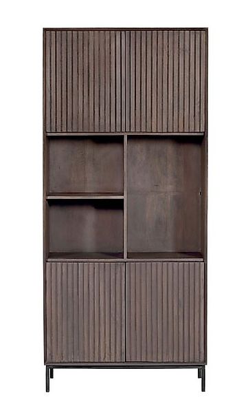 Villa Möbel Fächerschrank (90x45x200cm, 1 Fächerschrank) Mangoholz mit Meta günstig online kaufen