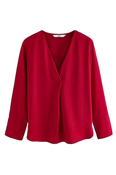 Next Langarmbluse Relaxed Fit Langärmlige Schlupfbluse V-Ausschnitt (1-tlg) günstig online kaufen
