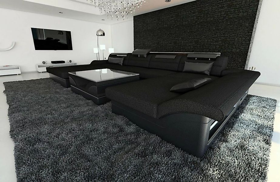 Sofa Dreams Wohnlandschaft Polster Stoff Couch Monza U Form Stoffsofa, mit günstig online kaufen