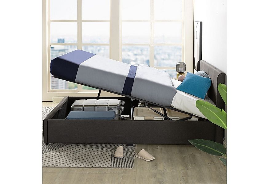 ZINUS Stauraumbett Maddon mit gepolstertem Kopfteil, 180x200 (Packung, 1-tl günstig online kaufen