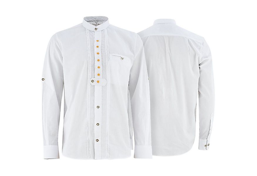 German Wear Trachtenhemd GW1253 Trachtenhemd Edelweiß bestickt Stehkragen B günstig online kaufen
