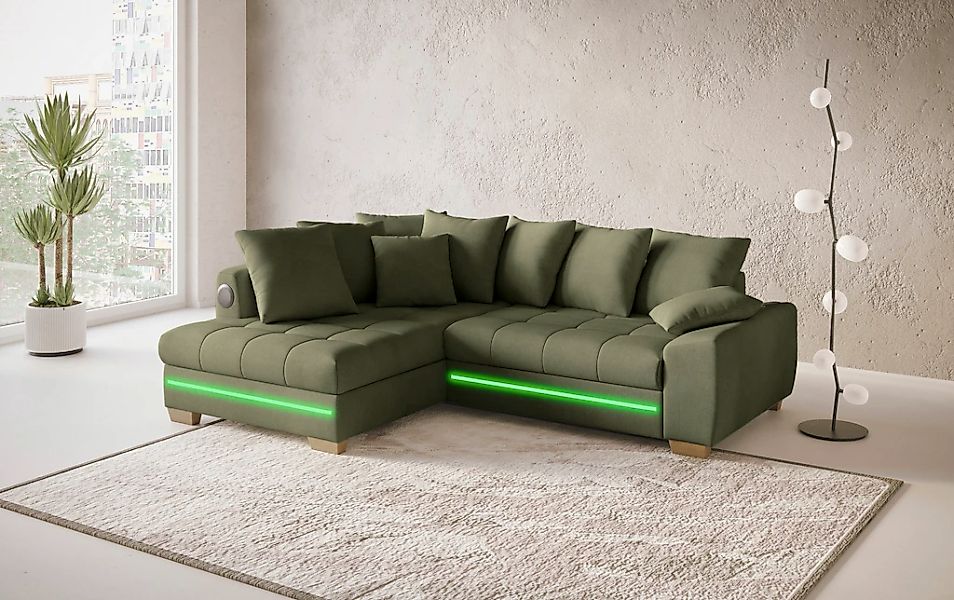Mr. Couch Ecksofa »Nikita II, L-Form« mit Kaltschaum, RGB-LED, Soundsystem, günstig online kaufen