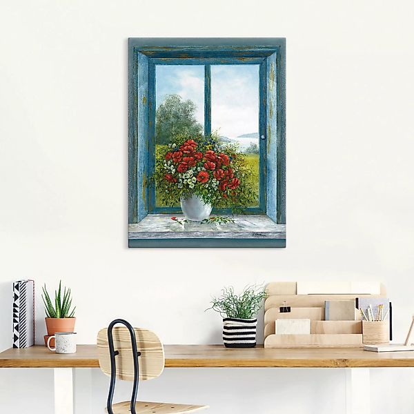 Artland Wandbild "Mohnblumen am Fenster", Arrangements, (1 St.) günstig online kaufen