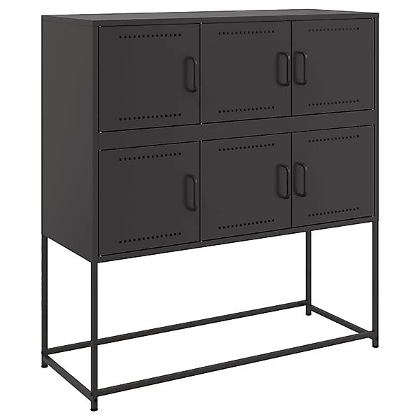 vidaXL Sideboard Schwarz 100,5x39x107 cm Stahl 846596 günstig online kaufen