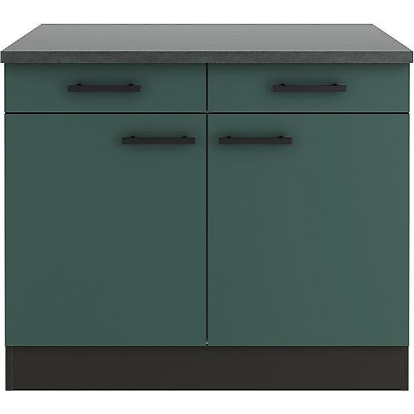 OPTIFIT Verona405 Küchen-Unterschrank 100 cm Steingrün günstig online kaufen