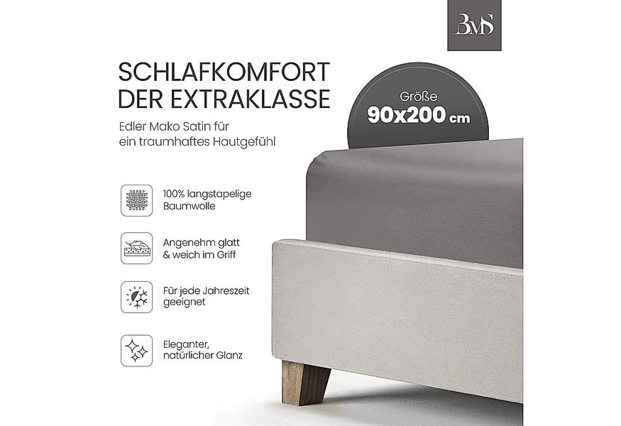 BETTWAESCHE-MIT-STIL Spannbettlaken Mako Satin Spannbettlaken, Matratzenhöh günstig online kaufen