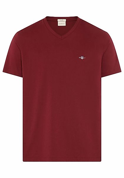 Gant T-Shirt "SLIM SHIELD V-NECK T-SHIRT", mit einer kleinen Logostickerei günstig online kaufen