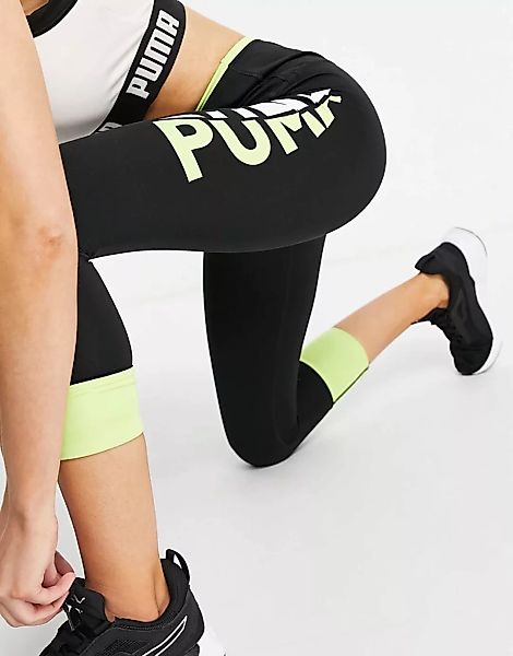 Puma – Training – Leggings in Schwarz mit Umschlag günstig online kaufen