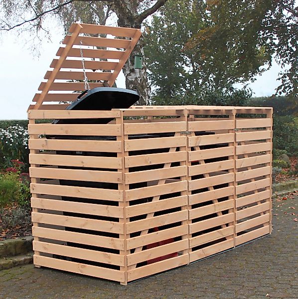 Mülltonnenbox Vario V für 3 Tonnen Natur günstig online kaufen