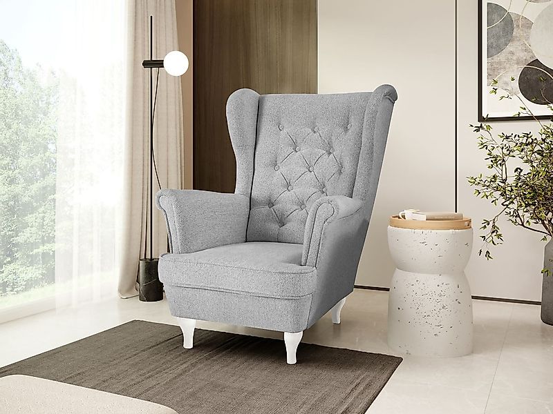 Beautysofa Ohrensessel Sessel FALCO Chesterfield Wohnzimmersessel günstig online kaufen