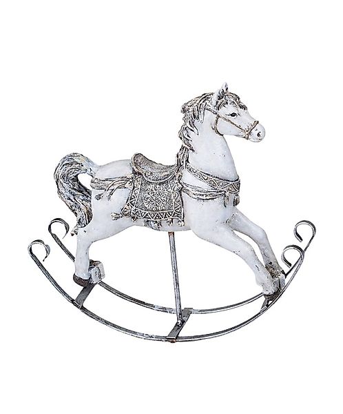 formano Weihnachtsfigur Schaukelpferd Deko weiß silber Nostalgie Winterzeit günstig online kaufen