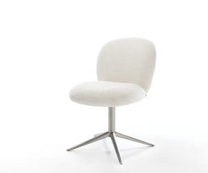 DELIFE Polsterstuhl Nube-Flex, Fußkreuz Edelstahl Bouclé günstig online kaufen