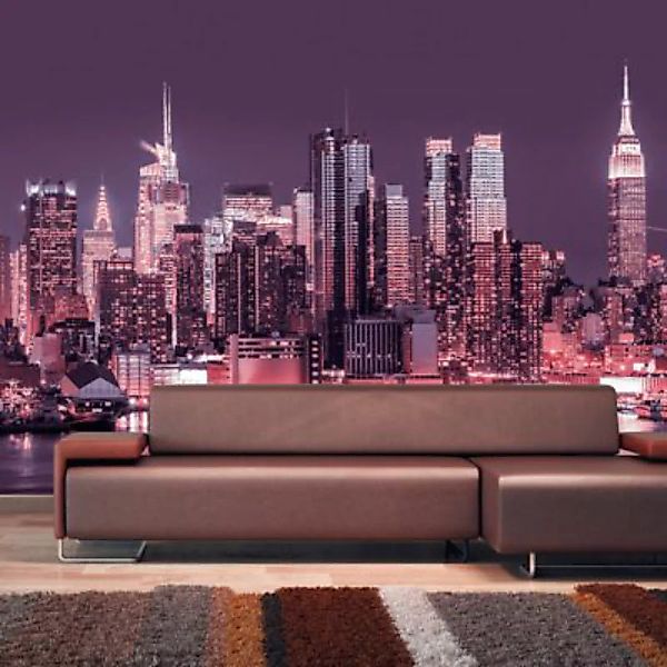artgeist Fototapete NYC: Purple Nights mehrfarbig Gr. 300 x 210 günstig online kaufen
