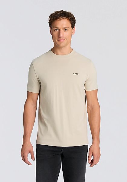 BOSS GREEN Rundhalsshirt "Tee" mit gummiertem Kontrast-Logo günstig online kaufen