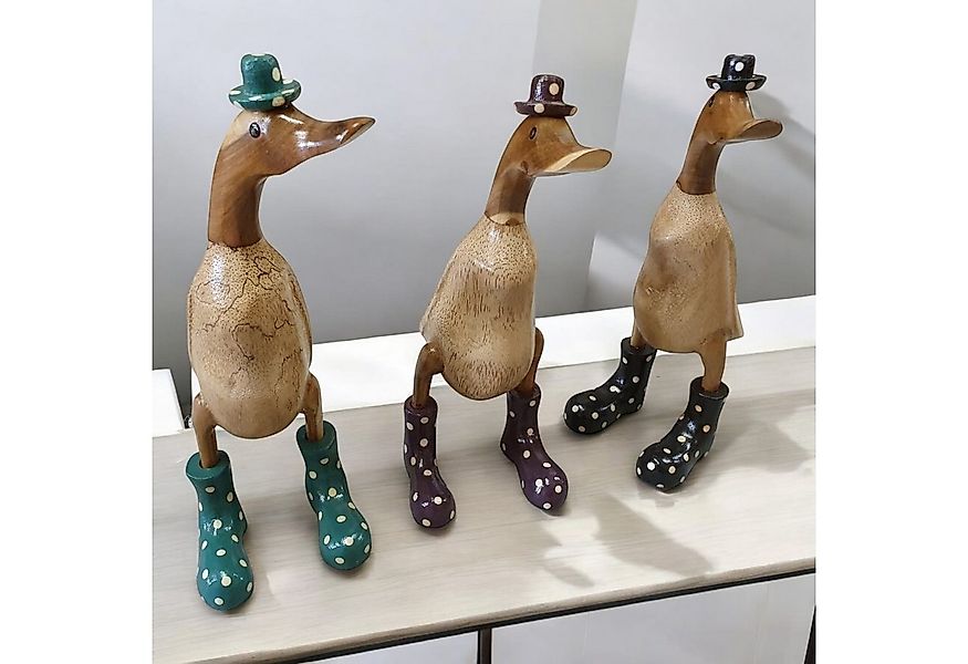 Kinaree Dekofigur Deko Holz Ente mit Gummistiefel und Hut, jeden Anlass, Na günstig online kaufen