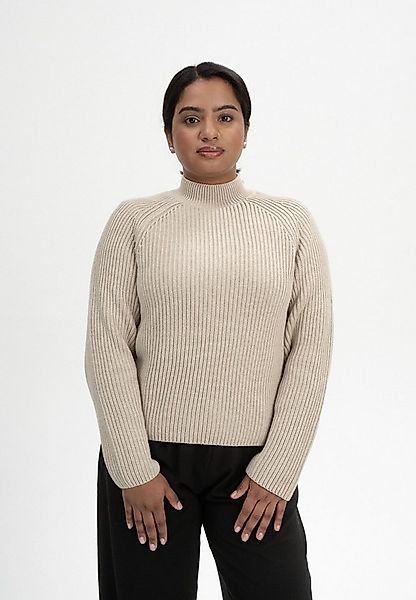 MELA Strickpullover Rippstrick Stehkragenpullover Style ANALAH Raglanärmel günstig online kaufen