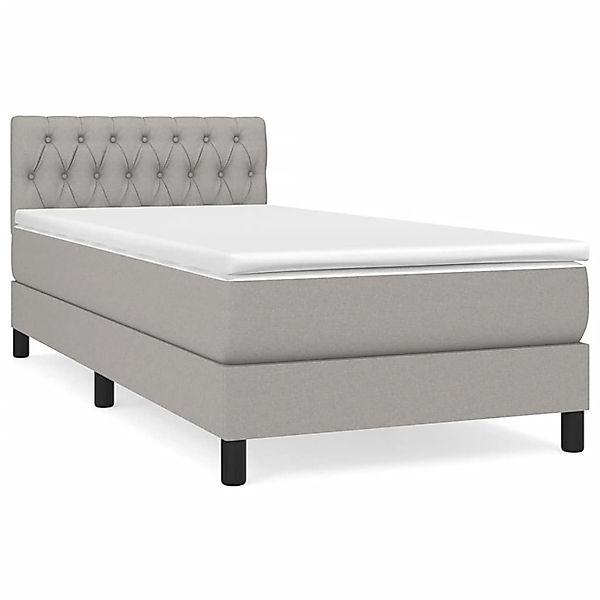 Vidaxl Boxspringbett Mit Matratze Hellgrau 100x200 Cm Stoff günstig online kaufen