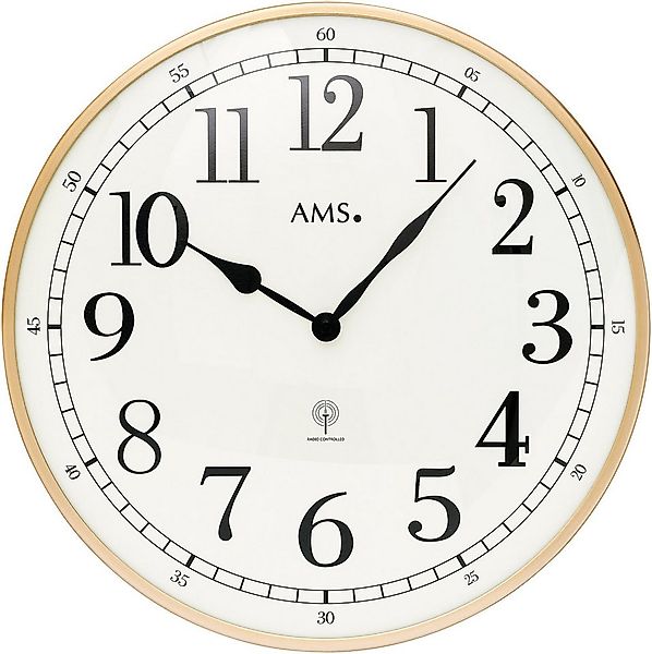 AMS Funkwanduhr F5606 (Quarzuhr, Wohnzimmer, Esszimmer,Küche,Büro,Ø 40cm) günstig online kaufen