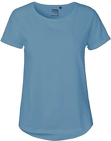 Neutral Rundhalsshirt Damen Roll Up Sleeve günstig online kaufen