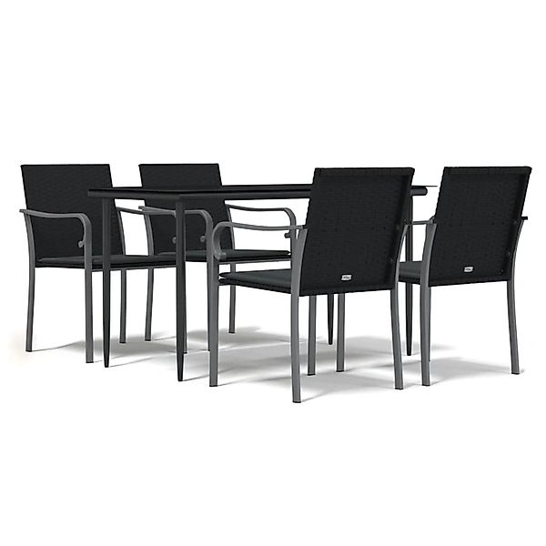 vidaXL 5-Tlg Garten-Essgruppe mit Kissen Poly Rattan und Stahl 3186943 günstig online kaufen