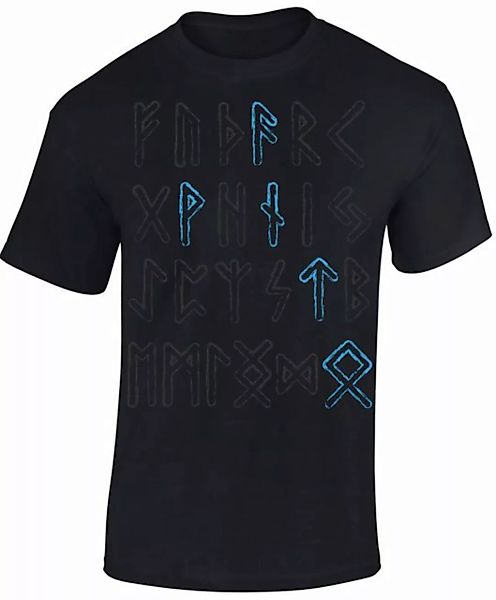 Baddery Print-Shirt Wikinger Tshirt, Wotan Runen, Viking Shirt Männer, hoch günstig online kaufen