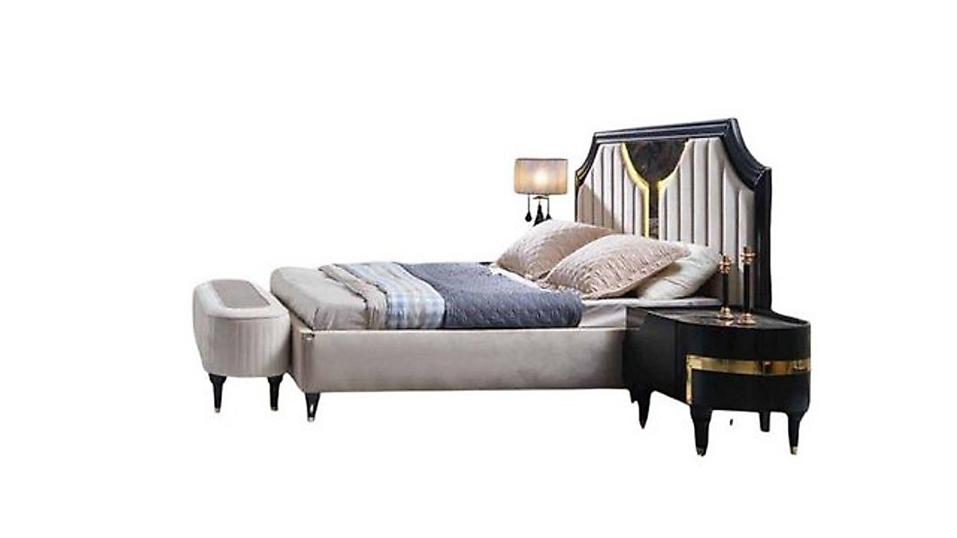 JVmoebel Bett 2x Nachttisch 3tlg. Set Komplettes Sets Schlafzimmer Komplett günstig online kaufen