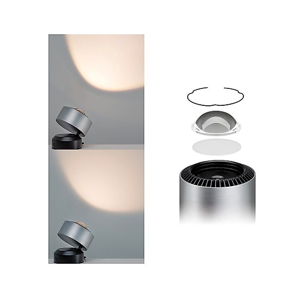 Paulmann "LED Tischleuchte Aldan 2700K 200lm 3,5W Schwarz/Alu gebürstet" günstig online kaufen