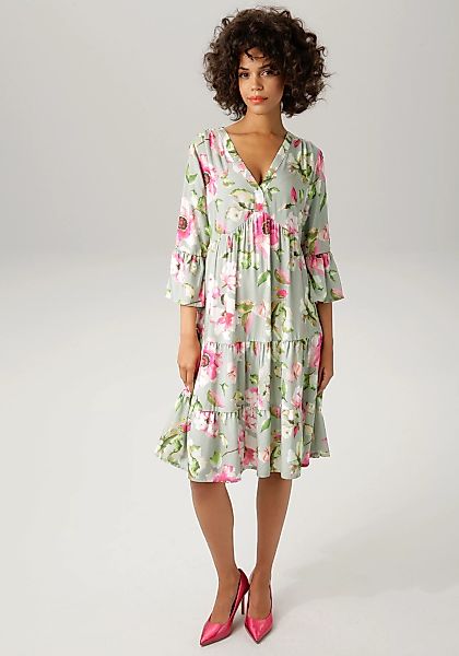 Aniston CASUAL Tunikakleid, mit fantasievollem Blumendruck günstig online kaufen