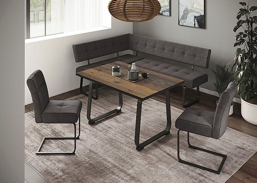 HELA Essgruppe RUHR, (4-tlg), Kufentisch 140x90 cm, Schwingstuhl und Bank m günstig online kaufen