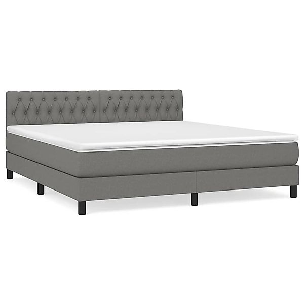 vidaXL Boxspringbett mit Matratze Dunkelgrau 180x200 cm Stoff1389572 günstig online kaufen