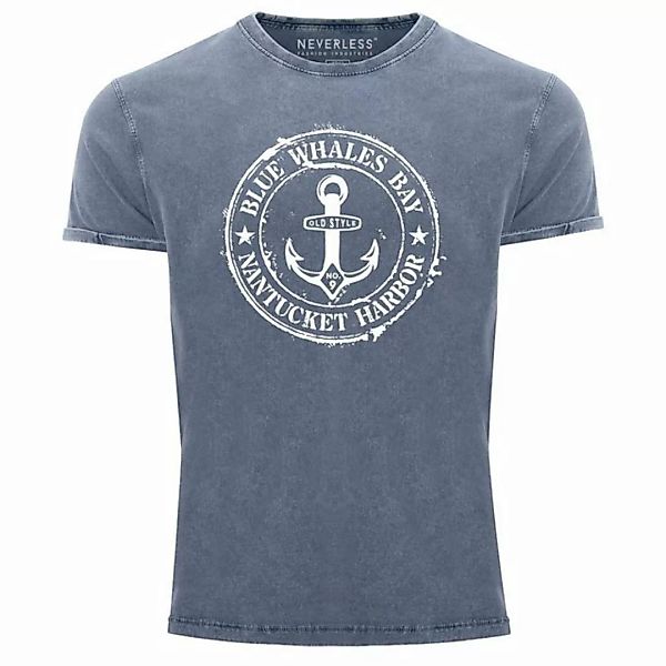 Print-Shirt Herren Vintage Shirt Anker Motiv maritim Retro Anchor Badge Vin günstig online kaufen