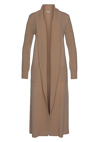 LASCANA Longstrickjacke mit Rippstrickdetails und Taschen, lässiger Strickm günstig online kaufen