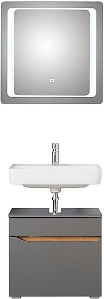 Saphir Badmöbel-Set »Quickset 2-teilig, Waschbeckenunterschrank mit LED-Spi günstig online kaufen