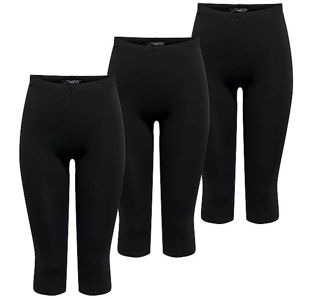 ONLY 3/4-Leggings Damen 3/4 Leggings JRS 3er Pack Schwarz Slim Fit Freitzei günstig online kaufen