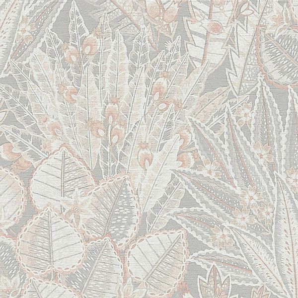 PROFHOME 396534-GU Blumen Tapete Floral Matt Grau Beige Weiß 0,53 m x 10,05 günstig online kaufen