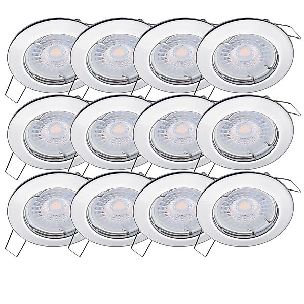 Oktaplex 12er Set Einbauspot Sedan Stufenlos Dimmbar Warmweiß 2700K 370lm 4 günstig online kaufen